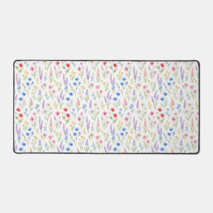 Pastell-Lavendel-Blau-Lachs-Rosa-Wildblume Schreibtischunterlage