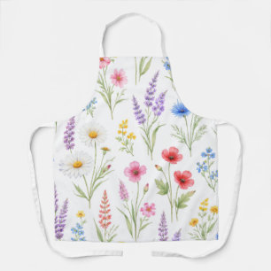 Pastell-Lavendel-Blau-Lachs-Rosa-Wildblumen Schürze