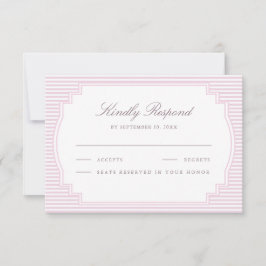 Pastell-Lavendel-gestreifte Hochzeit  RSVP Karte