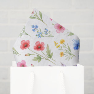 Pastell-Lavendel-Rosa-Wildblumen Seidenpapier