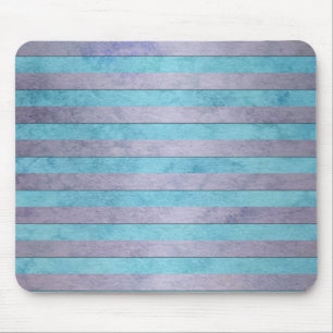Pastell-Lavendel- und Blaugrün-Streifenmuster Mousepad