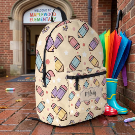Pastell-Lehrerin Schulbleistift Bedruckter Rucksack