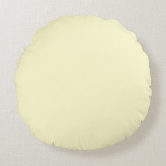 Pastell Lemon Yellow Pale Soft Meringue Yellow Rundes Kissen (Vorderseite)