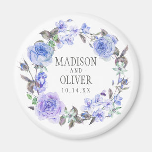 Pastell-Lila-Aquarell-Blumen Hochzeit Magnet