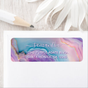 Pastell-Lila-Blau-Rosa-Achat Eleganter Name