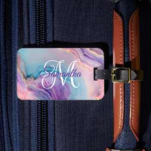 Pastell-Lila-Blau-Rosa-Achat Gepäckanhänger