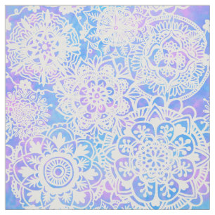 Pastell Lila Blue Mandala Muster Stoff