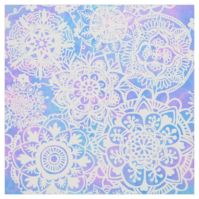 Pastell Lila Blue Mandala Muster Stoff (Muster)