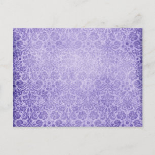 Pastell Lila Damast verblasstes Muster Postkarte
