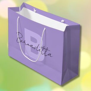 Pastell-Lila   Elegante handgeschriebene Namenssch Große Geschenktüte
