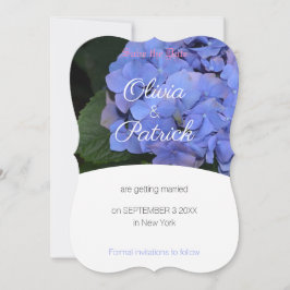 Pastell-Lila Hortensien-Hochzeit - Save-the-Date Einladung