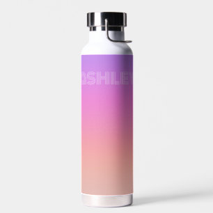 Pastell-Lila-Rosa-Korallen-Ombre - großes Monogram Trinkflasche