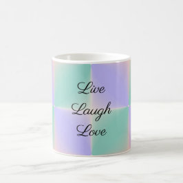 Pastell Lila und grüne Quadrate Tasse