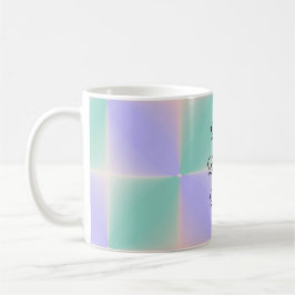 Pastell Lila und grüne Quadrate Tasse
