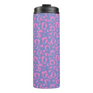Pastell-Lila und Rosa Leoparden-Druck-Muster  Thermosbecher