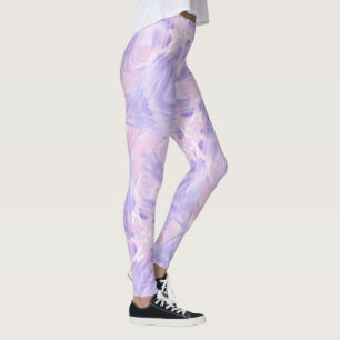 Pastell-Lila und Rosa Wasserfarben abstrakt Marmor Leggings