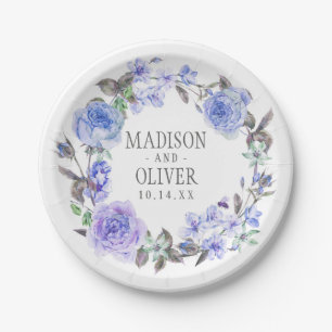 Pastell Lila Watercolor Floral   Hochzeit Pappteller