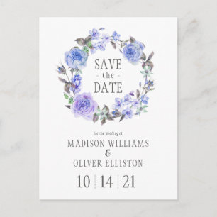 Pastell Lila Watercolor Floral   SAVE THE DATE Postkarte