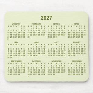 Pastell-Limettengrün 2027 Kalender Mousepad