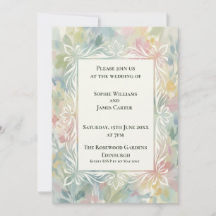 Pastell-Lotos-Jugendstil-Hochzeitseinladung Einladung