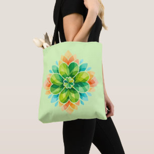 Pastell-Mandala-Blumen-Frühlingsgarten-Tasche