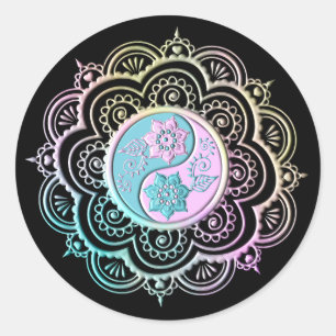Pastell-Mandala Runder Aufkleber