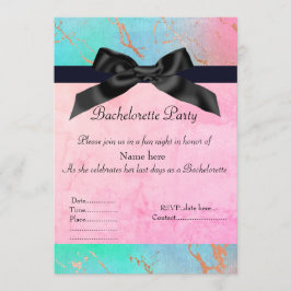 Pastell Marmor Bachelorette grün pink neuer Spaß Einladung