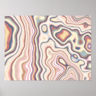 Pastell-Marmor-Harmonie-Fluss Poster