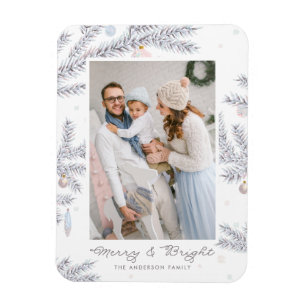 Pastell Mattierte Pine Needles Merry & Bright Foto Magnet
