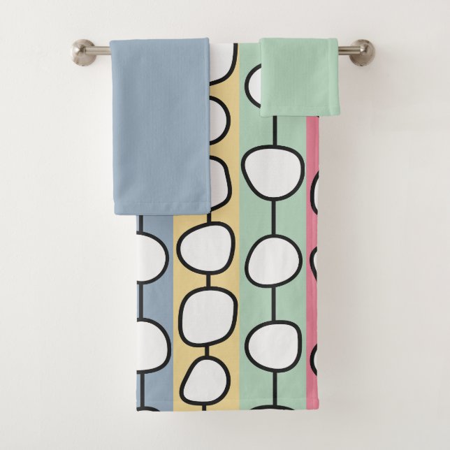 Pastell MCM farbenfrohe Linien Badhandtuch Set (Insitu)