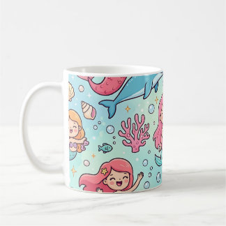 Pastell-Meerjungfrau-Delfin-Süße Tasse