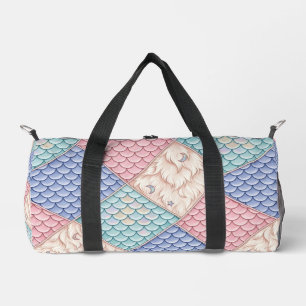 Pastell-Meerjungfrau-Fairytale-Patchwork-Duffel-Ta Duffle Bag
