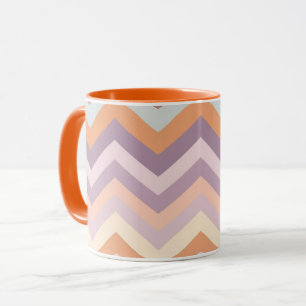 Pastell Mehrfarbig Chevron Zickzack Boho Geometris Tasse