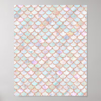Pastell Mermaid Scales Muster Rose Gold