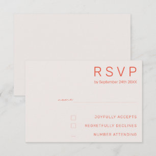 Pastell-Minimal-Weiß und Rot ﻿Moderne Hochzeit  RS Einladung