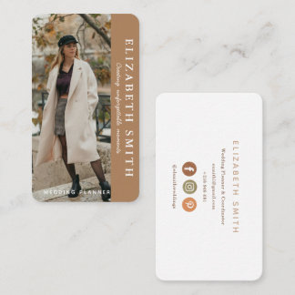 Pastell-Minimalistischer Hochzeitsplaner mit Foto Visitenkarte