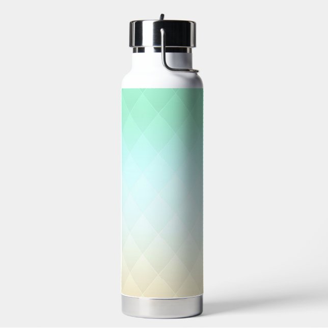 Pastell-Mint-Beige-Argyle-Muster Edelstahl Trinkflasche (Links)