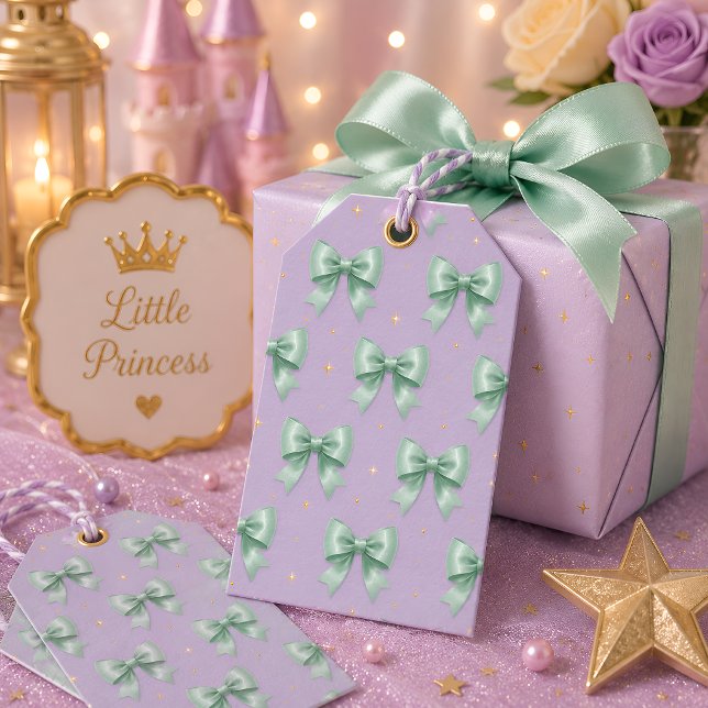 Pastell-Mint-Schleife Geschenkanhänger (Von Creator hochgeladen)