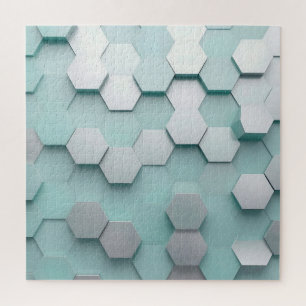 Pastell-Mint-Sechseck-3D-Mosaik Puzzle