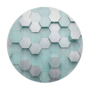 Pastell-Mint-Sechseck 3D-Mosaik Schneidebrett