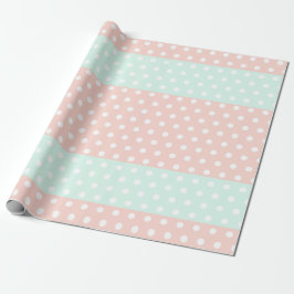 Pastell-Mint- und Rosé-Polka-Dot-Geschenkpapier  Geschenkpapier
