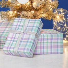 Pastell-Minz-Lavendel-Weiche Gitterstruktur Weiße  Geschenkpapier