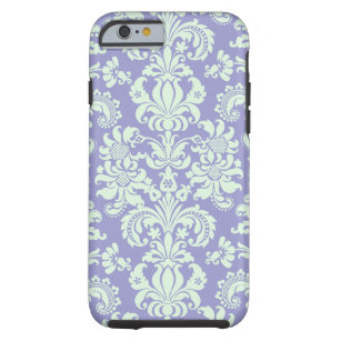 Pastell Minze grün und Lavendel Damasken Tough iPhone 6 Hülle