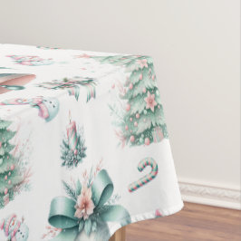 Pastell Minze und Rosa Weihnachten Nahtlose Muster Tischdecke
