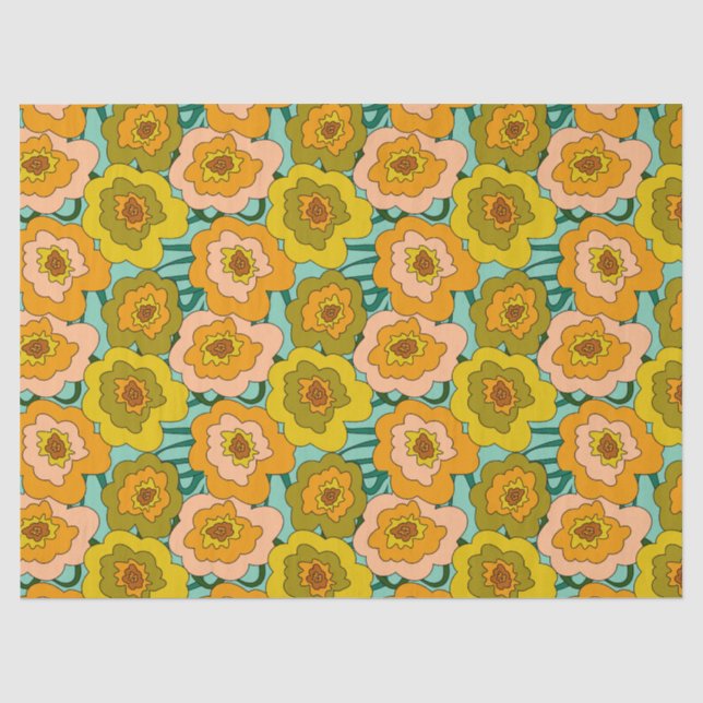 Pastell-Mohn-Geschenkpapier Seidenpapier (Vorderseite)