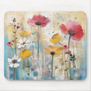 Pastell-Mohn-Impasto-Ölgemälde Mousepad