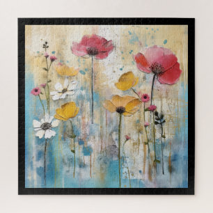 Pastell-Mohn-Impasto-Ölgemälde Puzzle