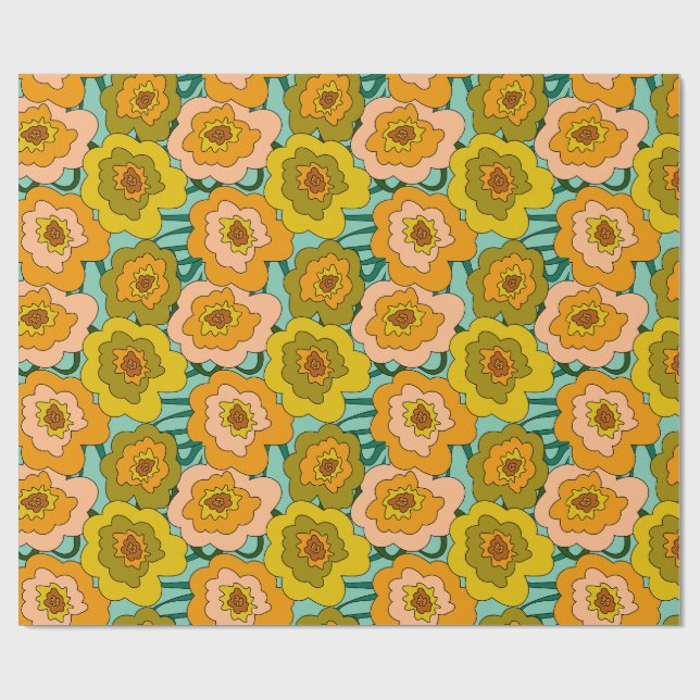 Pastell-Mohn-Wrap-Papier Geschenkpapier (Flach)