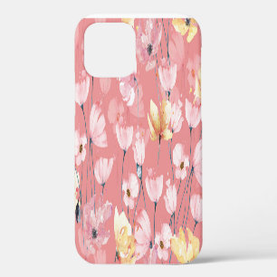 Pastell-Mohnblumen: Nahtloses Wasserfarben-Blumenm iPhone 12 Hülle