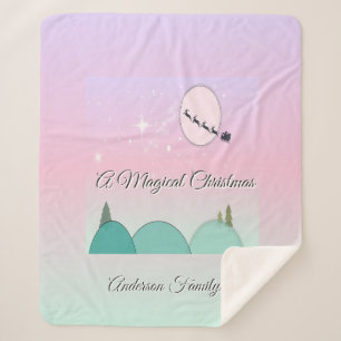 Pastell-Mondlicht-Weihnachtsfamilie-Sherpa-Glanz Sherpadecke